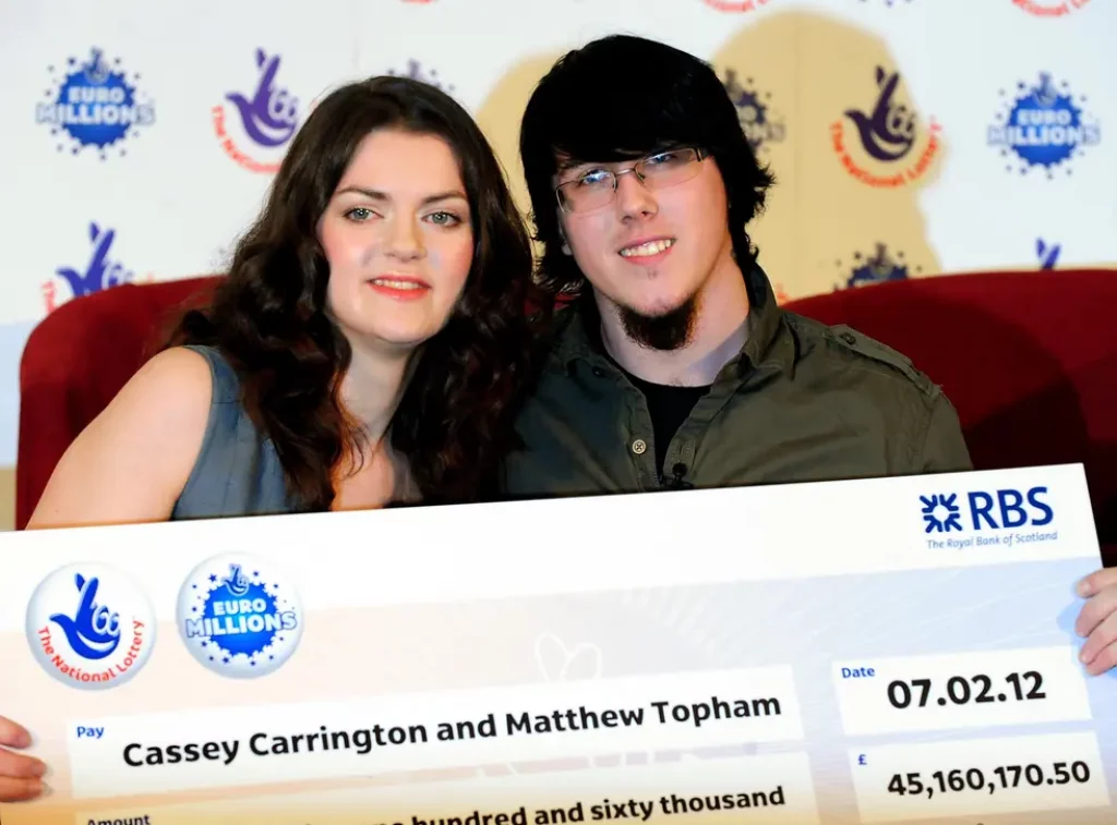Matt Topham and Cassey Carrington (22 years, £45 Million Win on EuroMillions Lottery 2021)