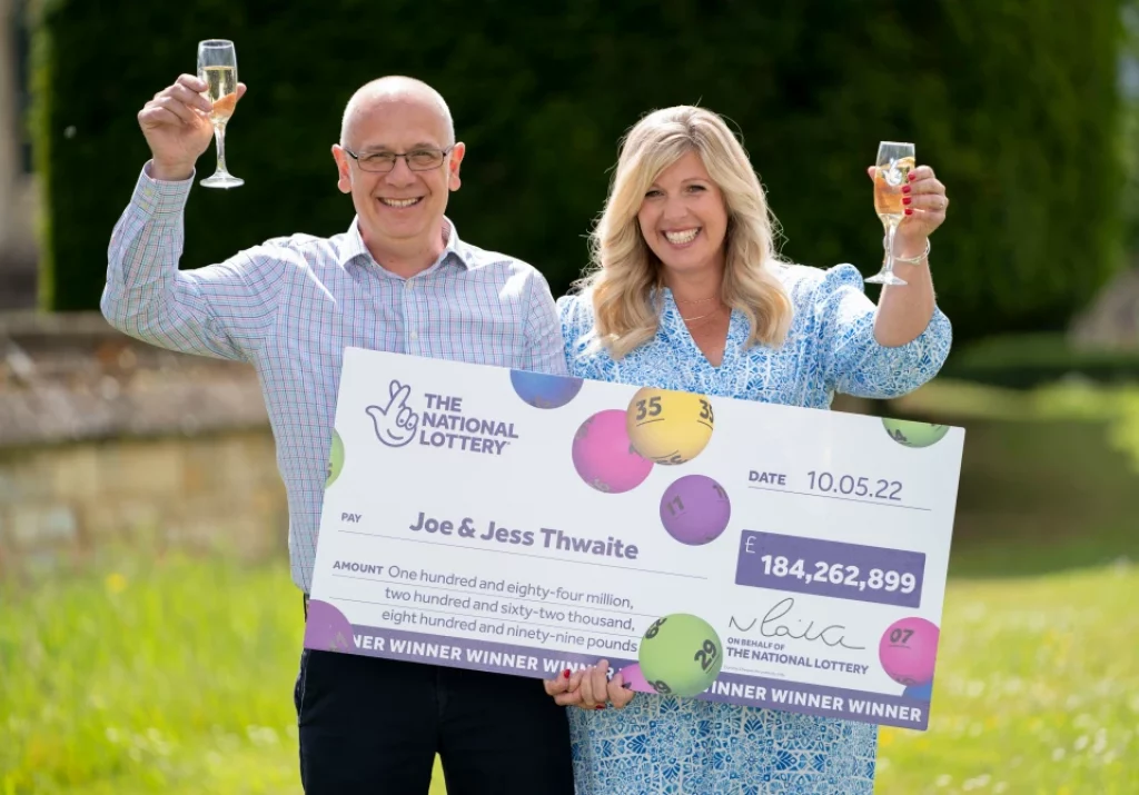 Joe and Jess Thwaite - £184 million EuroMillions winners