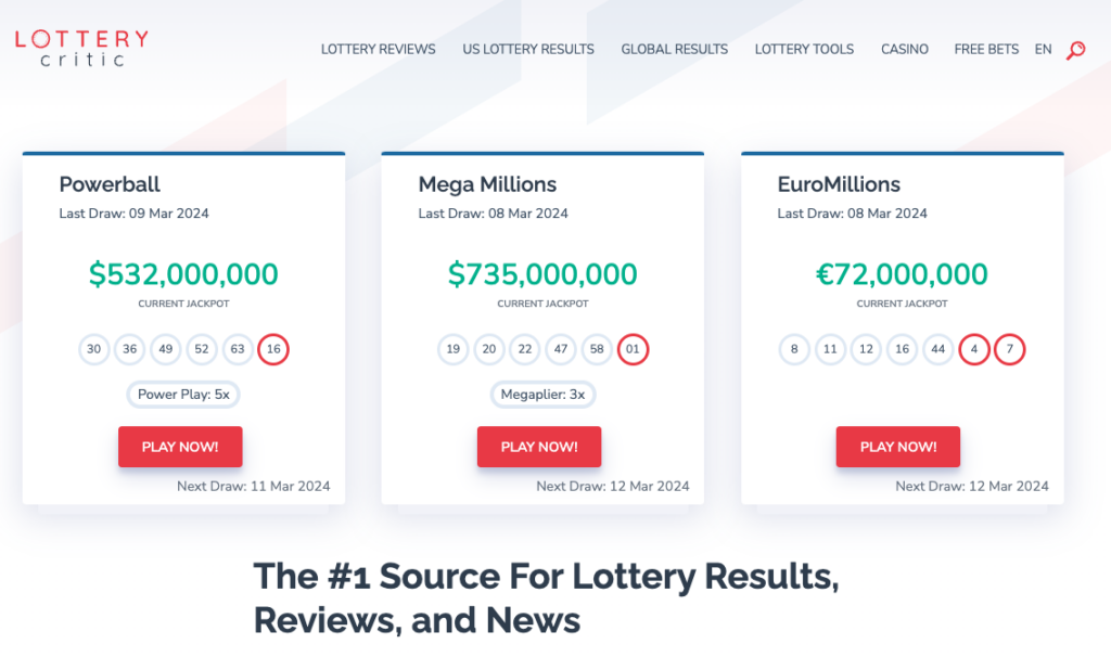Lottery Critic Homepage