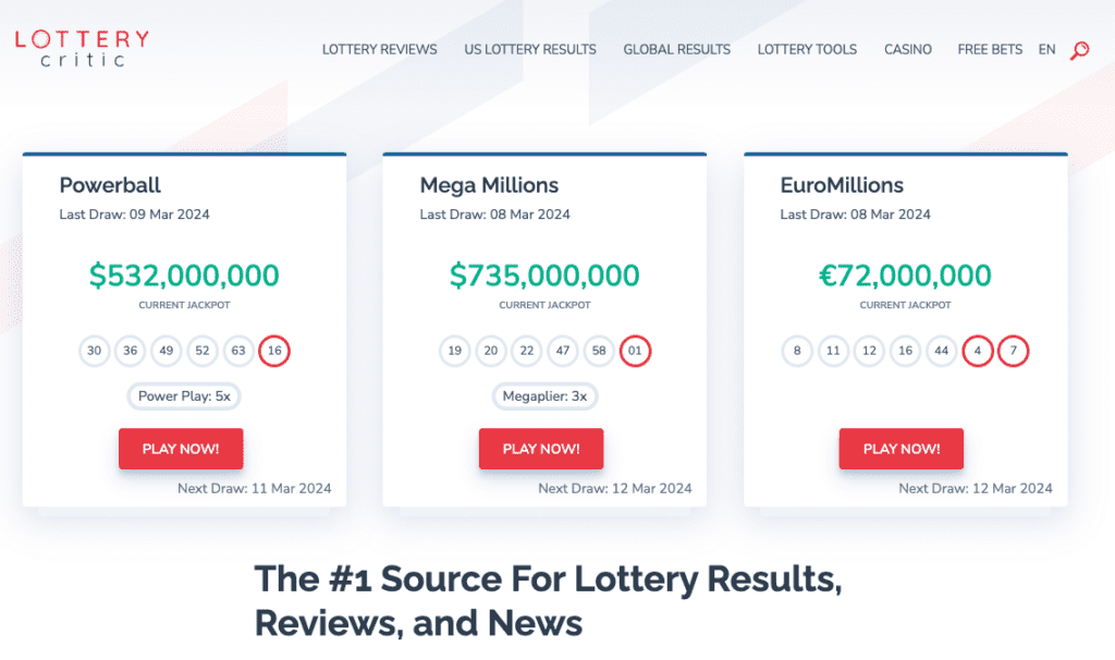 Lottery Critic Homepage