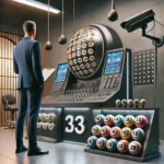 Lottery machine with numbered balls