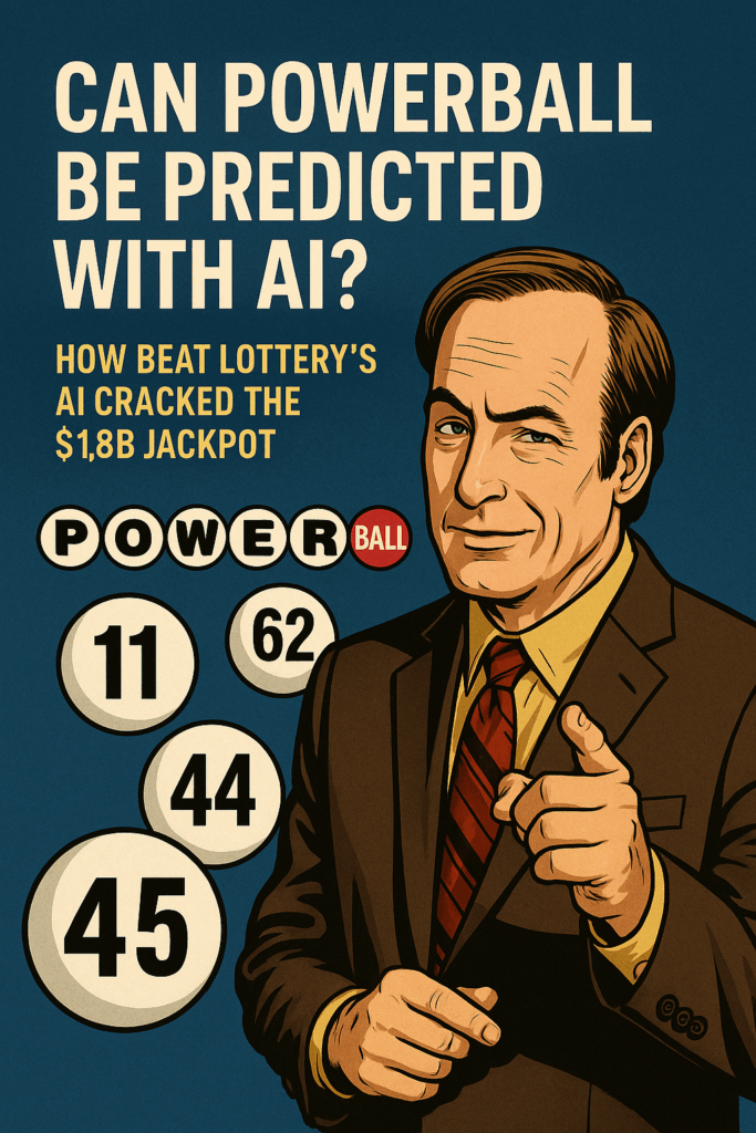 Saul Goodman highlighting the question of AI's ability to predict lottery wins.